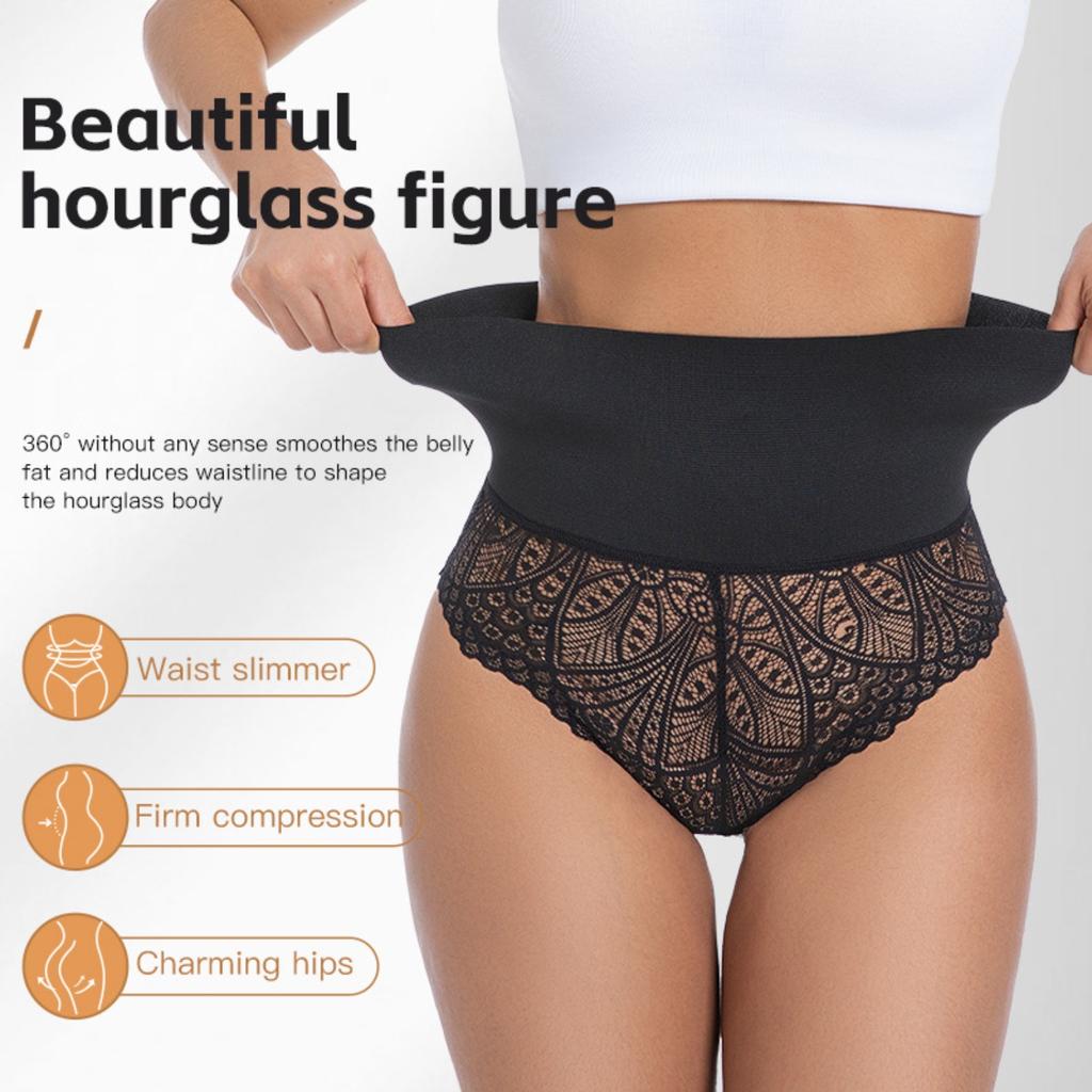Women Tummy Control Shapewear Panties High Waisted Underpants Slimming Body Shaper Seamless Butt Lifter Lace Underwear Shaping Briefs