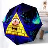 1pc Gravity Falls Bill Cipher Automatic Folding Umbrella - Compact 8-Rib Design, Durable Plastic & Iron, Lightweight for Outdoor Daily Use,  a0929146