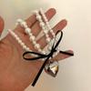 Heart Imitation Pearl Necklace Ladies Niche Designs Clavicle Chain Necklace Harajuku Campus Style Simple Jewelry