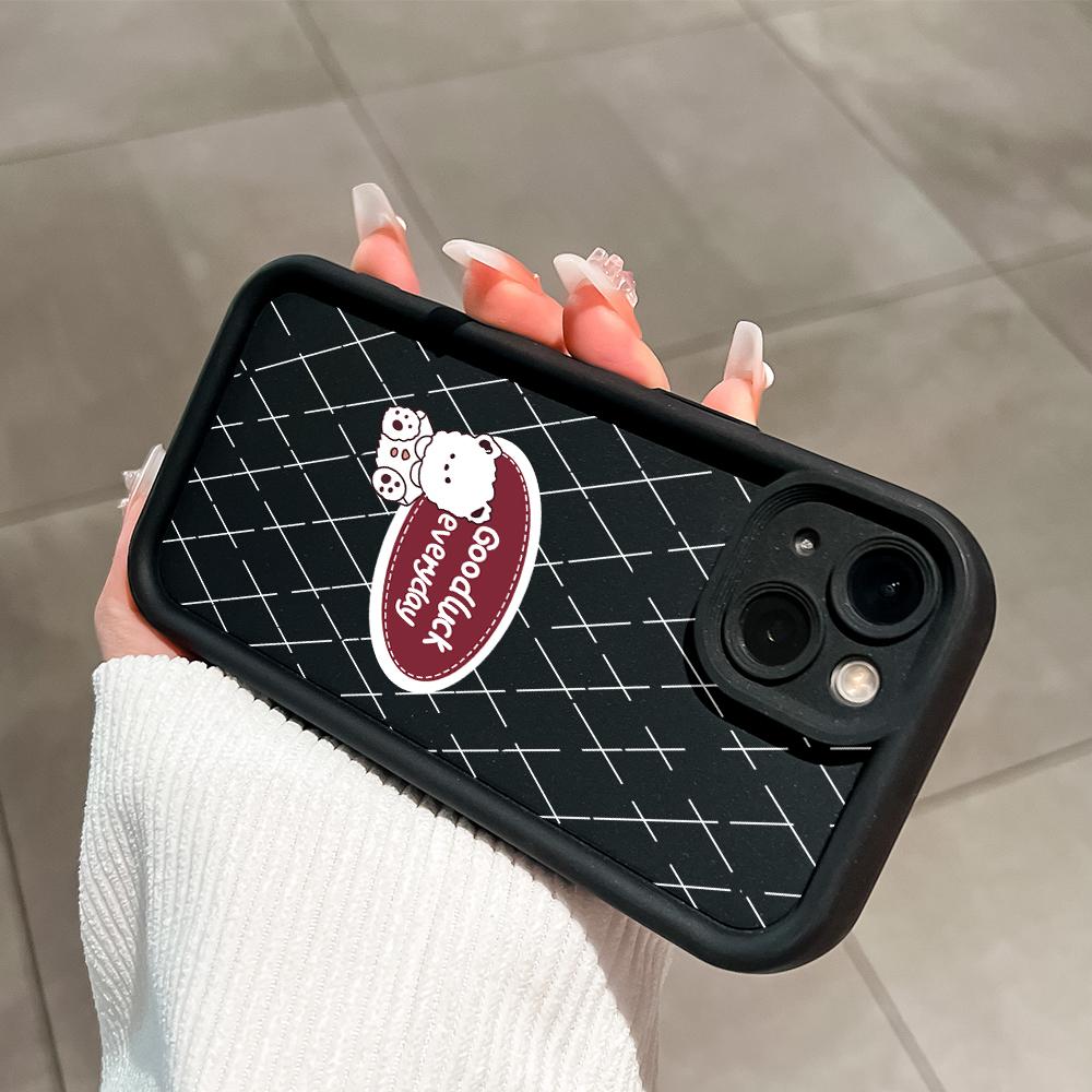 Soft Silicone Square Ladder Printing Pattern Phone Casing Full Cover Camera Shockproof Protection Rubber Case for Xiaomi Redmi