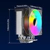ARGB 6 Heat Pipe CPU Coolers Intelligent Temperature Display Radiators Air Coolers Quiet ARGB Cooling Fan for LGA 1851