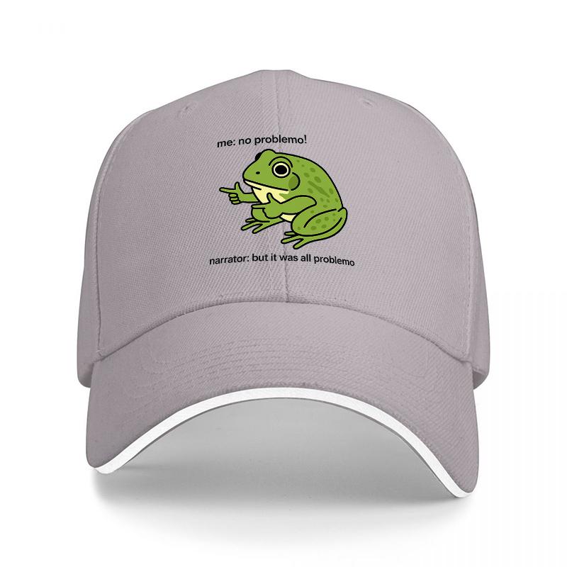 Frog Logo Black Baseball Cap with Green Amphibian Design and White Trim for Outdoor Wear and Casual Style