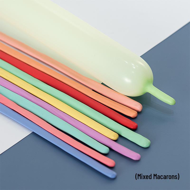260-Piece Multicolor Long Balloons for Handmade Shapes and Birthday Decorations, 1.8g Thickened for Parties