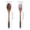 Portable Wooden Spoon with Fork Set Lightweight Easy Carry Tableware for Home Office Camping Hiking Outdoor Adventures