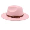 Big Edge Top Hat Belt Buckle Jazz Hat Men'S And Women'S Felt Hat Street Shooting Gambler Hat Concave Fedora Hat Tide