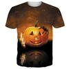 Halloween Cross-border European and American 3D Digital Printing New Casual Men's Short-sleeved Horror-themed Pumpkin T-shirt