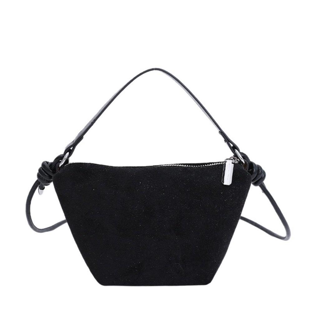 Trendy Korean Suede Handbags Candy Color Leisure Frosted Shoulder Purse Small Zipper Crossbody Bags Ladies