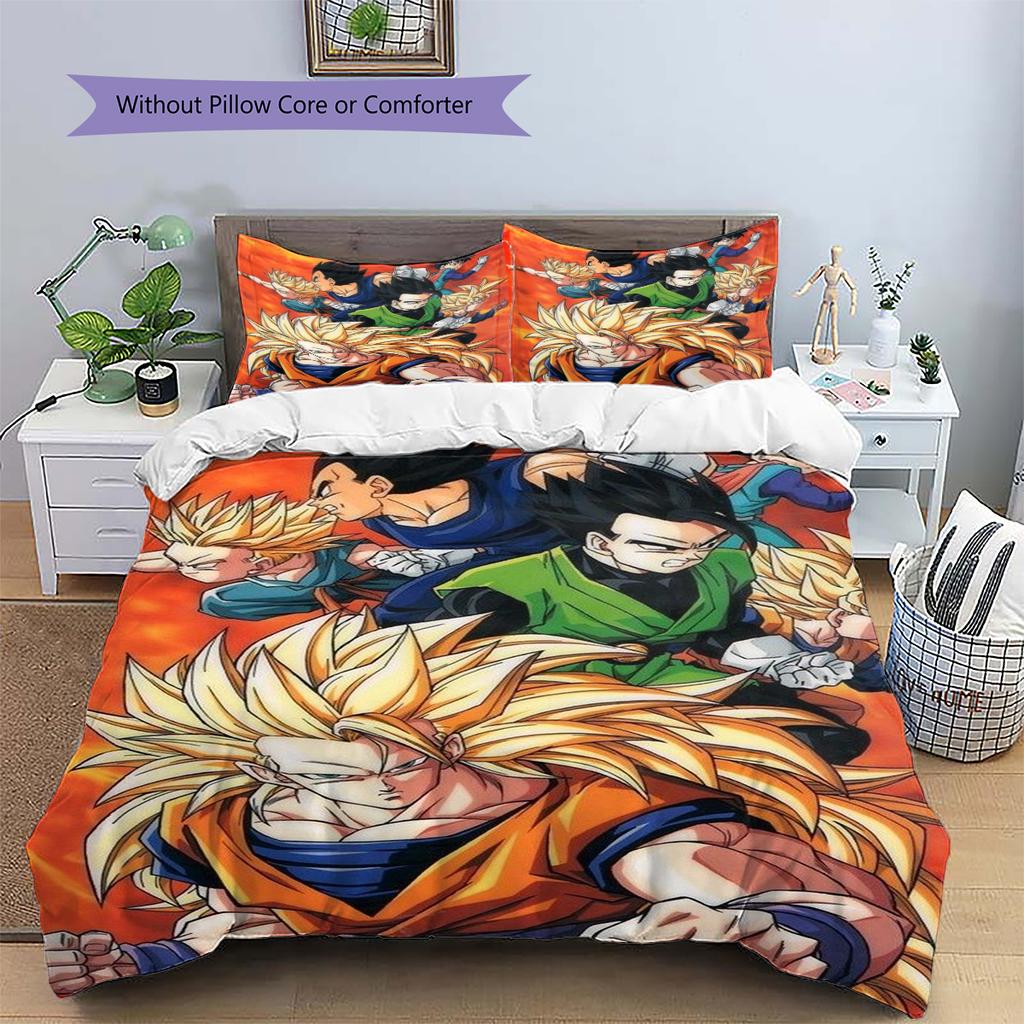 Set cu cuvertură și fețe de pernă cu model de desene animate Decorare casă Cadou de ziua de naștere (1 * husă de pilotă + 2 * fețe de pernă, fără miez)