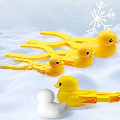 3Pcs Duck Shape Snowball Making Clip Winter Snowball Fight Sand Moulding Tools Kids Outdoor Plastic Outdoor Fun Sports Toys