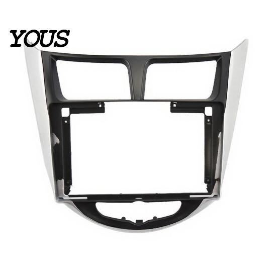 Aftermarket Head Unit Frame 9-Inch Car Radio Fascia Kit for Hyundai Verna 2010-2014/for Accent /i25 , 9 Inch Screen Adapter Two Tone Navigation Panel