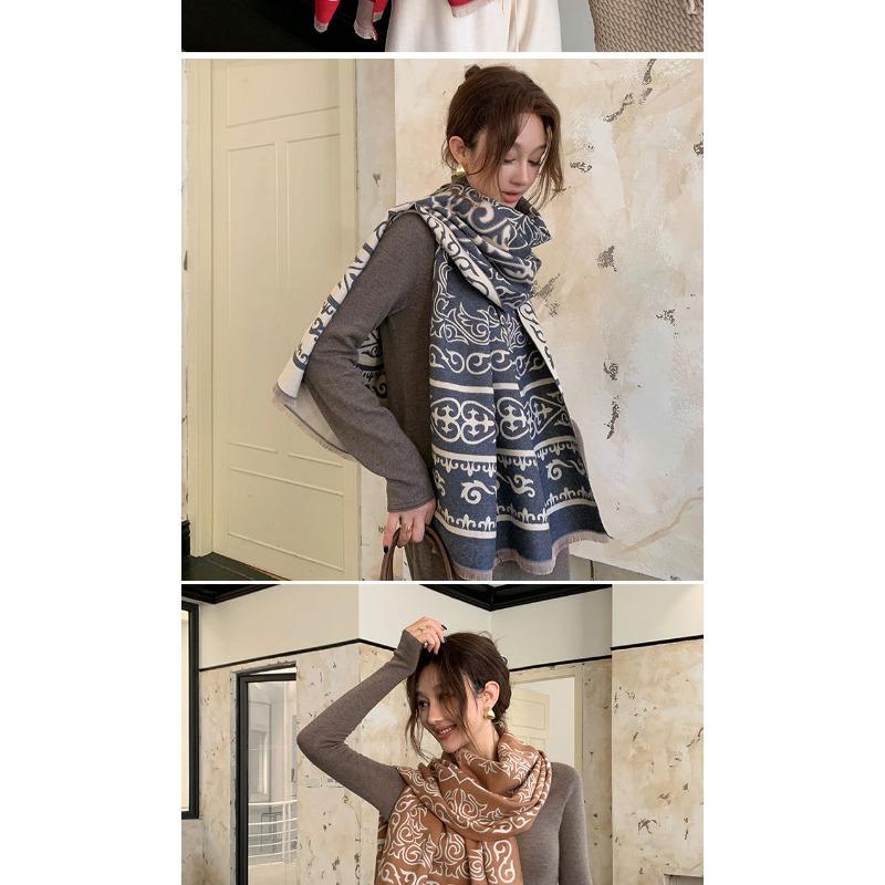 Women S Ethnic Style Faux Cashmere Scarf Warm Thick Travel Shawl