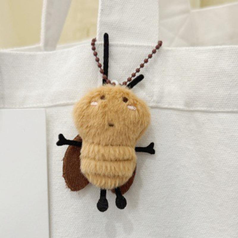 Creative Cockroach Doll Keychain Pendant Cute Funny Plush Cockroaches Toys Keychain Backpack Decoration Accessories Gifts