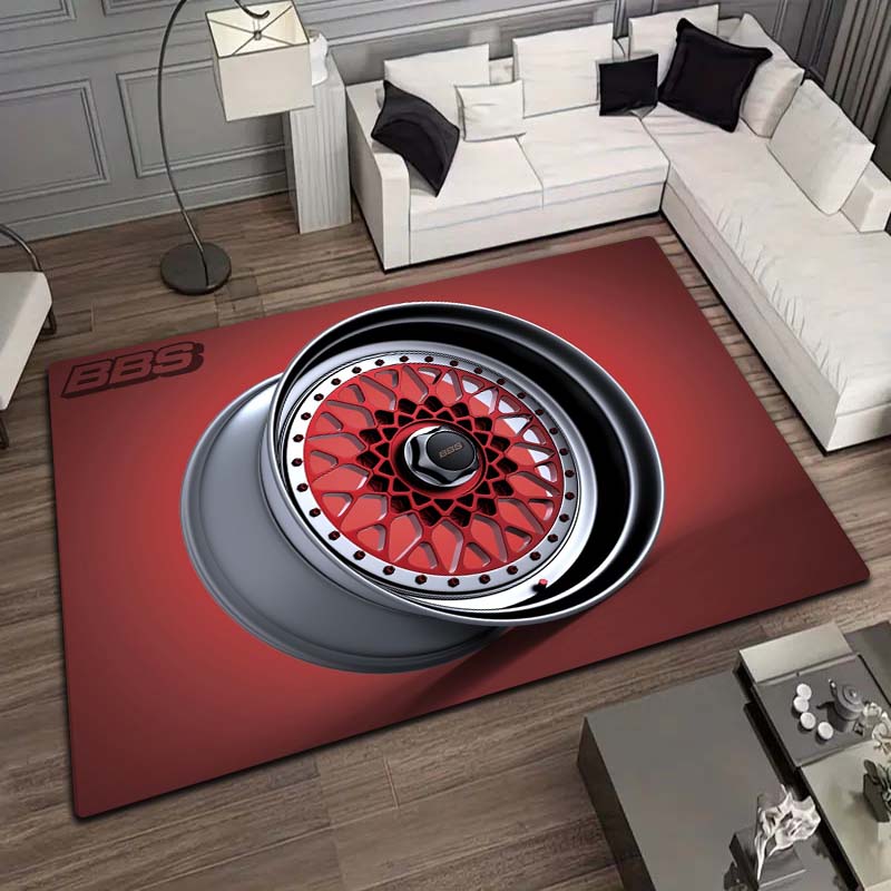 BBS Racing Mat Home Living Room Bedroom Decoration Kitchen Bathroom Anti Slip Entrance Carpet Balcony Flannel Floor Mat Gift