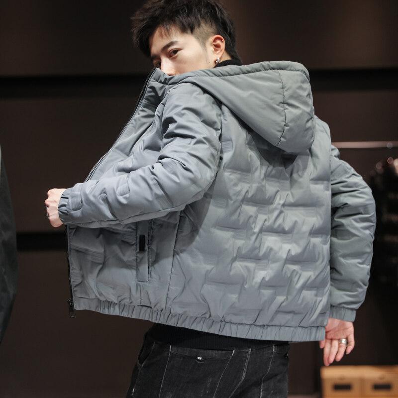 Fashion Men's Cotton Clothes Light and Short Winter New Trend Thickened Hooded Jacket Youth Large Size Men's Clothing