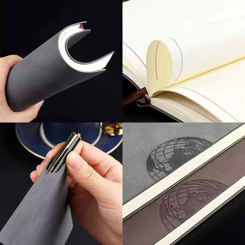 Couro A5 Retrô Couro Genuíno Livro Material de Escritório Escola Caderno PU Bloco de Notas Diário Jornal de Negócios Planejador Diário