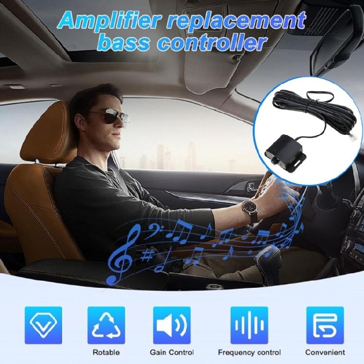 Dashboard Mountable Volumes Control for Car Amplifiers Bass Knob with Double Adjustment Car Subwoofer Equalizer Remote