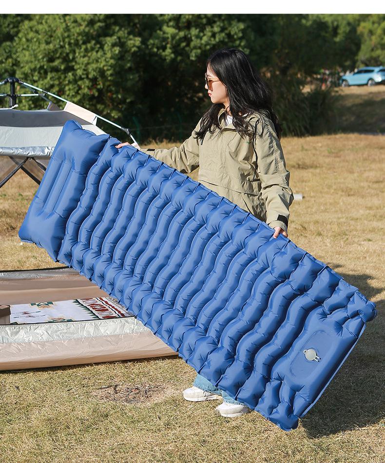 Inflatable Moisture-Proof Camping Sleeping Pad with Splicing Double Mattress Feature