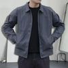 Autumn Winter Men Cargo Coat Solid Color Turndown Collar Windproof Korean Style Relaxed Fit Jacket for Working
