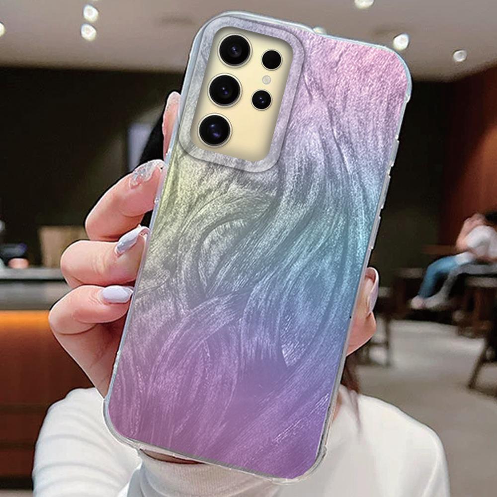 

Colorful Gradient Laser Phone Cases For Samsung Galaxy S25 S24 S23 S21 S22 Plus Ultra S23FE S24 FE Cover Silicone Fundas Bumper Samsung S25 Plus