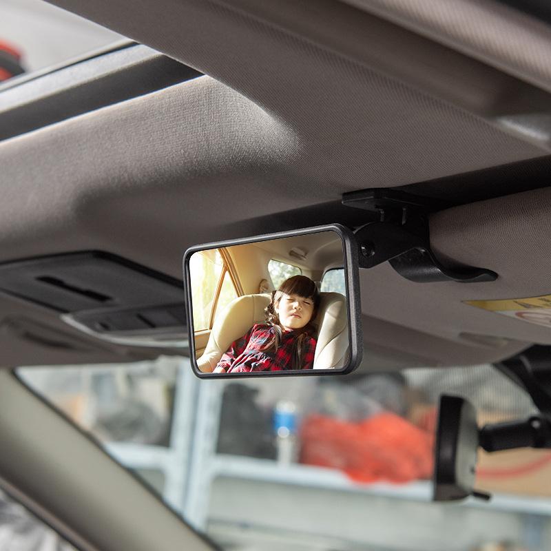 Wide-Angle Rearview Mirror Universal 360° Rotates Adjustable Suction Cup Car Interior Rear View Mirror