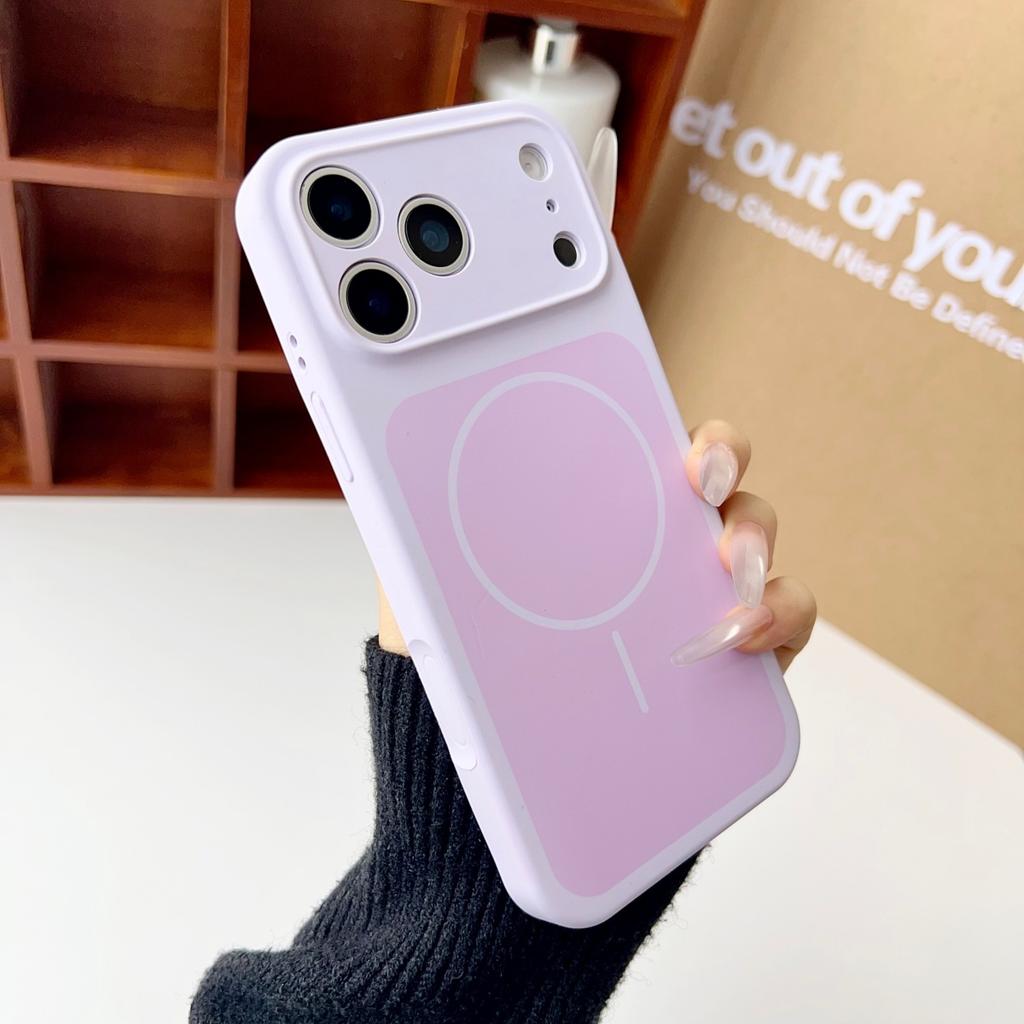 Official Liquid Silicone For Magsafe Dual Color Phone Case For iPhone 17 Pro Max Original Orange Shockproof Magnet Charge Cover