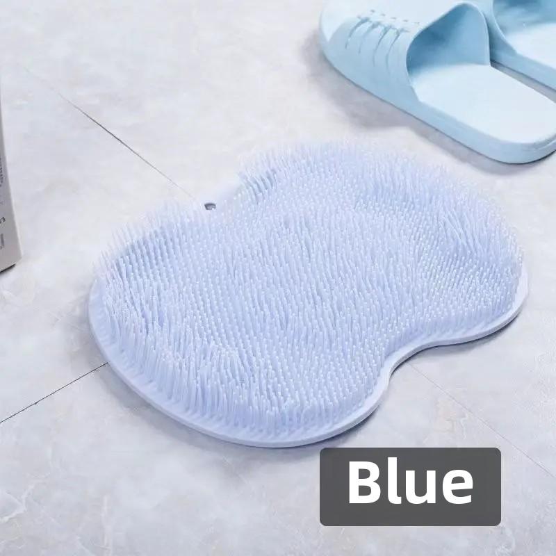 Back Scrubber Exfoliating Shower Massage Scraper Bathroom Non-slip Bath Mat Back Massage Brush Silicone Foot Wash Body Cleaning