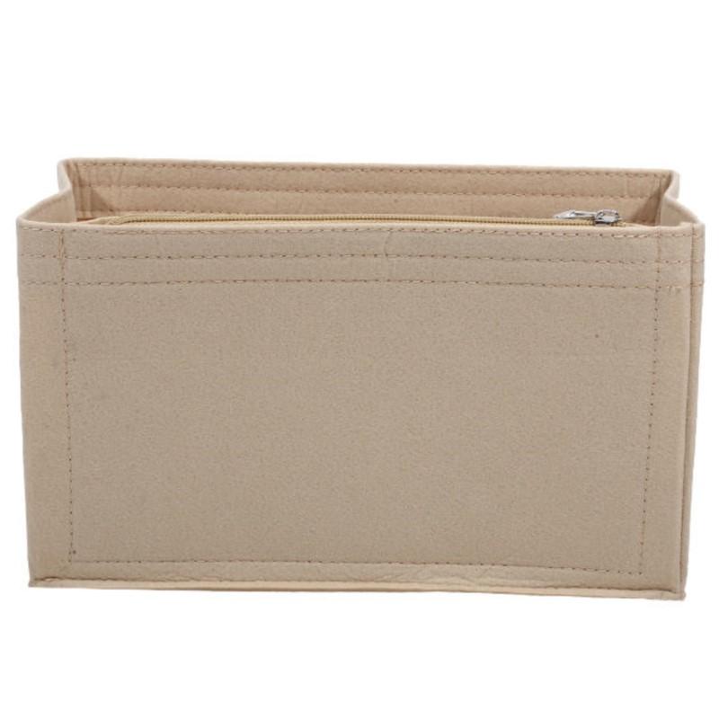 Multifunktionell Filt Handväska Organiser Insats Foder Plånbok Tote Väska Intern Förvaringsficka för Kosmetika Tillbehör Organisering