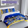 3pcs Los Angeles Rams logo pattern bedding set duvet cover set includes duvet cover &pillowcases, perfect all season bedroom decoration & gift