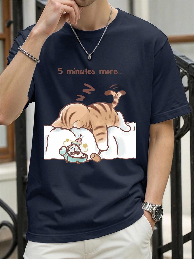 The Cat That Always Wants To Sleep Prints TShirt Women Cotton Summer Tops Soft Loose ONeck Short Sleeve Tees Casual Clothes