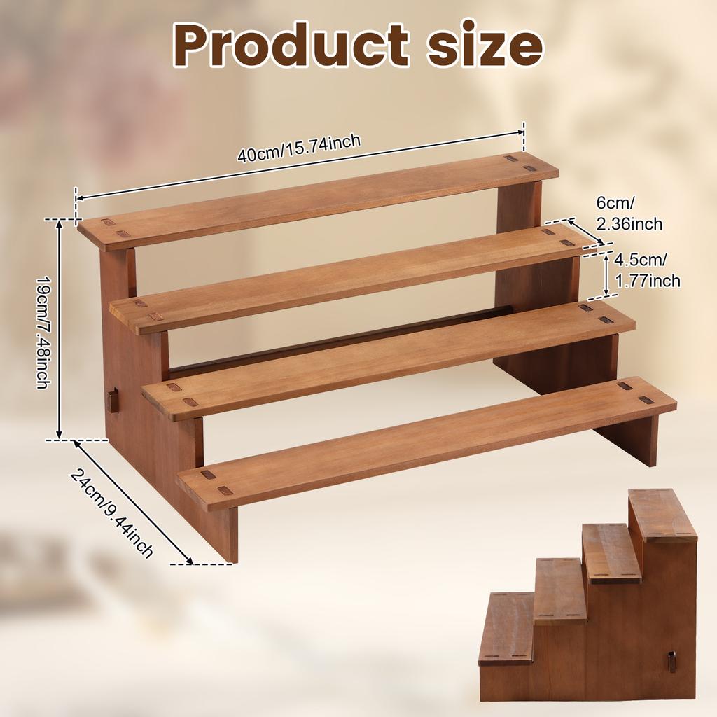 3/4 Layers Wood Vintage Display Stand Wood Cupcake Stand Space Saving Dessert Display Stand Tiered Display Stand for Cupcake