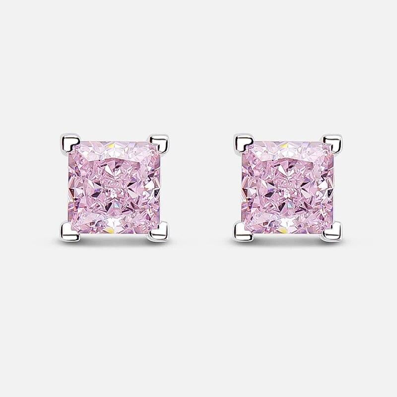 Ohrstecker aus Sterlingsilber, 100 % 925, 6 x 6 mm, gelber Aquamarin-Diamant mit hohem Kohlenstoffgehalt, funkelnder edler Schmuck