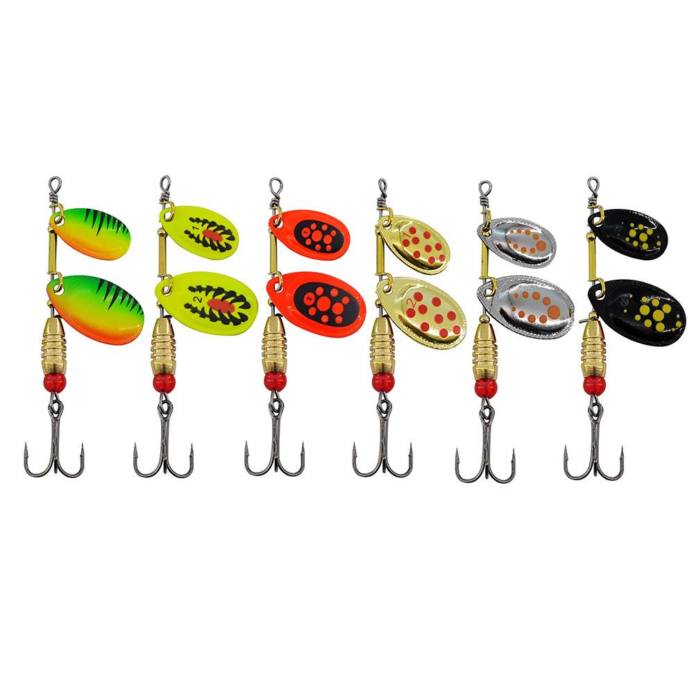 

6.4g Double-Bladed Lure with Composite Rotating Spinner Blade 8.2cm Artificial Bait Metal Lure for Trout Sequin Fishing Gear 8.2cm-6.4G