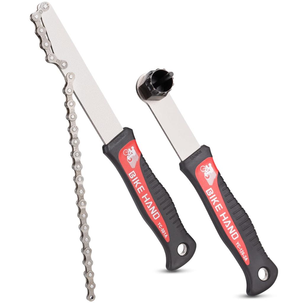 BIKE HAND Bicycle Sprocket Replacement Tool Compatible with Speed Sprocket Remover and Freewheel Set, 7-11 Remover, Black/Red