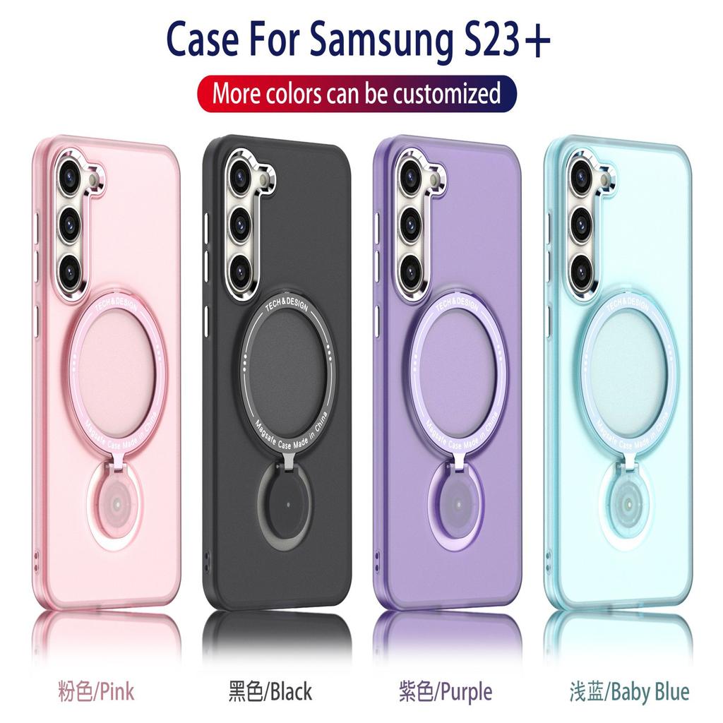 Applicable To Samsung S25ultra Invisible Bracket Magnetic Suction Apple S23plus Fulcrum Rotating Bracket Mobile Phone Case S26
