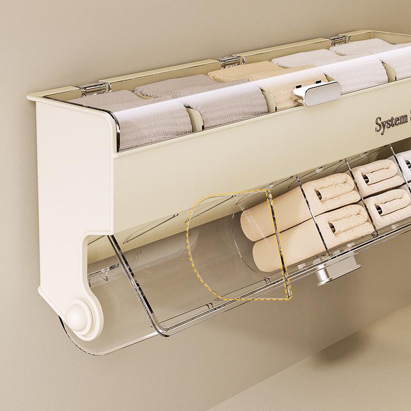 Luxury Underwear Storage Box with Lid: Dustproof, Moisture-Proof, Large Capacity, No-Drill Installation