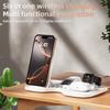 Custom logo Corporate Gift Multifunctional 15W Fast Charger Alarm Clock RGB Ambient Night Light 6 in 1 Wireless Charger Foldable