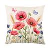 Spring Pink Flower Pillow Cover Polyester Printed Letter Floral Decoration Living Room Sofa Cushion Cover