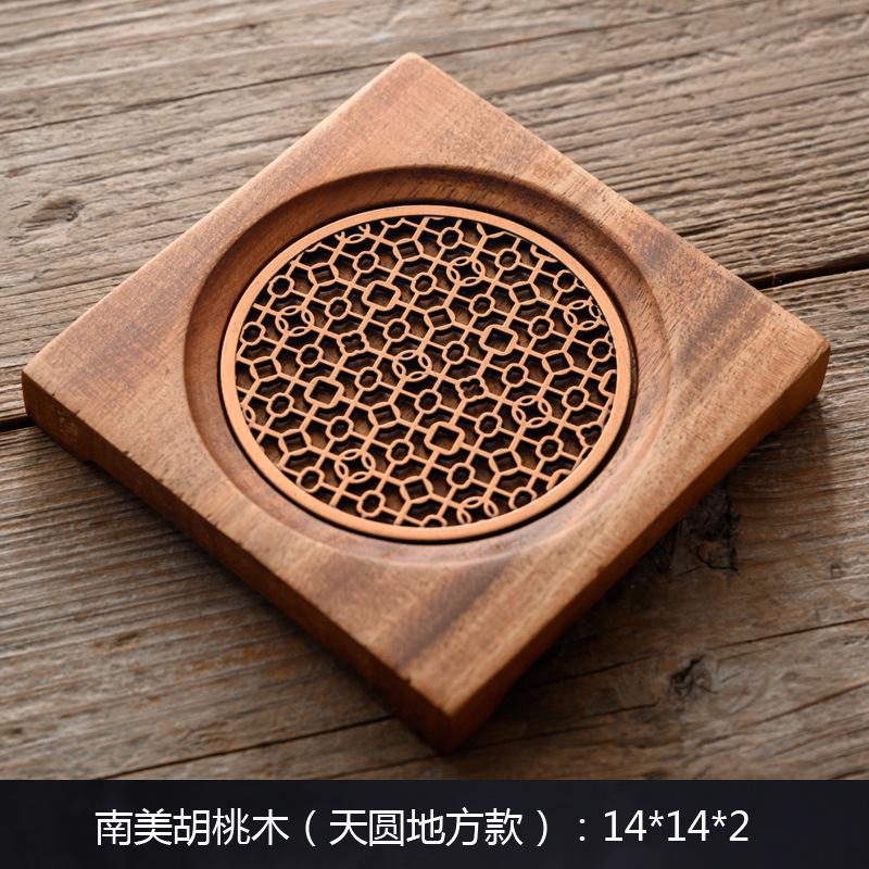 Wooden Wave Tea Pot Mat Insulated Teacup Holder Tea Ceremony Accessories Purple Sand Pot Cup Mat Table Mat Tea Saucer