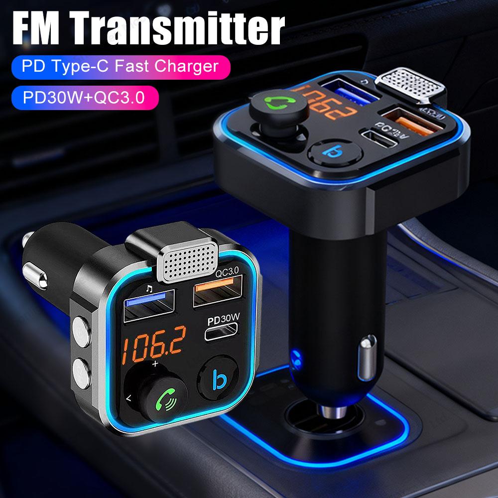 Nabíječka do auta Bezdrátový Bluetooth FM vysílač Handsfree volání Rádiový přijímač MP3 hudba Stereo adaptér Dvojitý USB port nabíječka