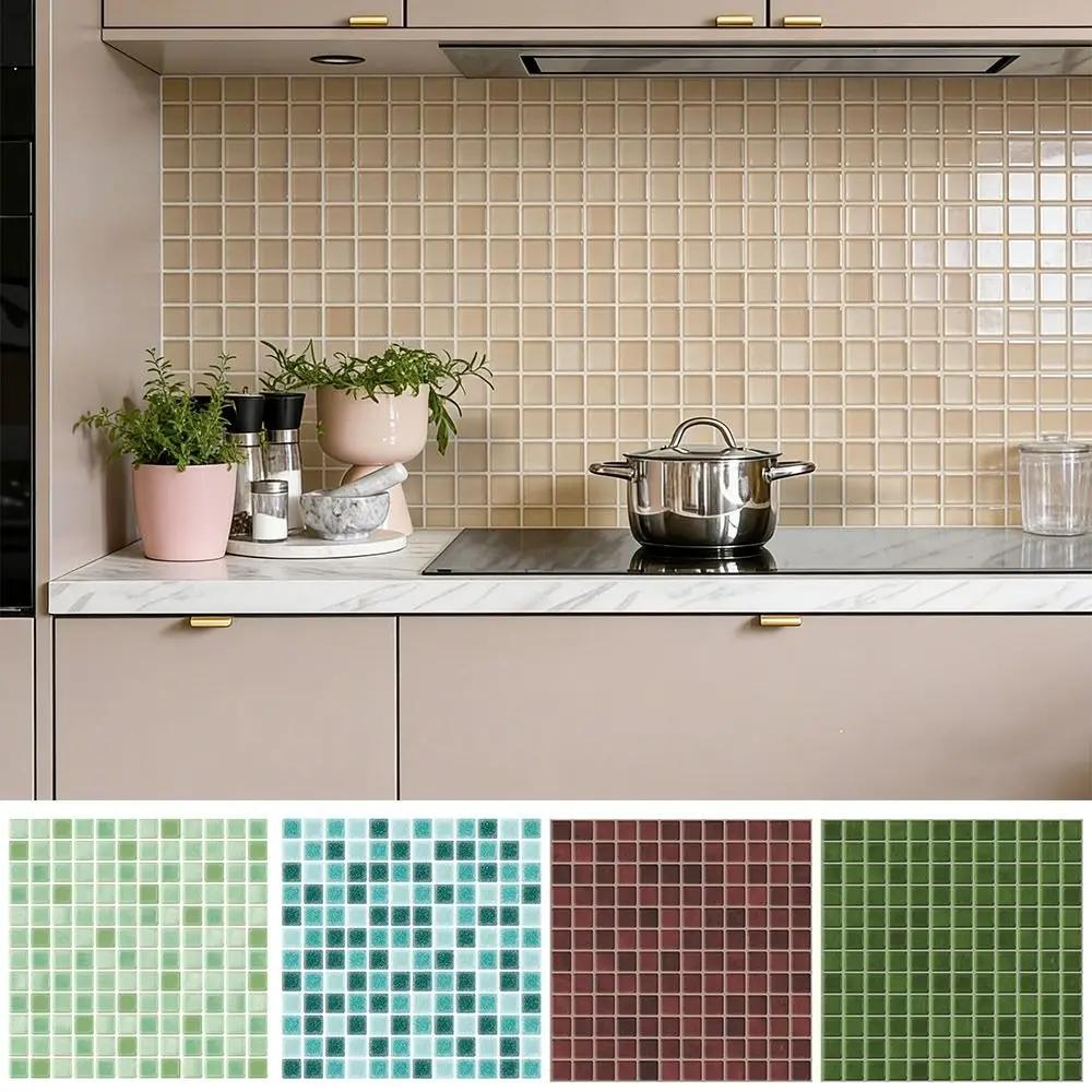 1 Stück Wasserdichter 3D-Wandaufkleber Feuchtigkeitsbeständig Schmutzabweisend Küchenschrank Renovierung Fliese DIY Ölbeständig Küchenrückwand