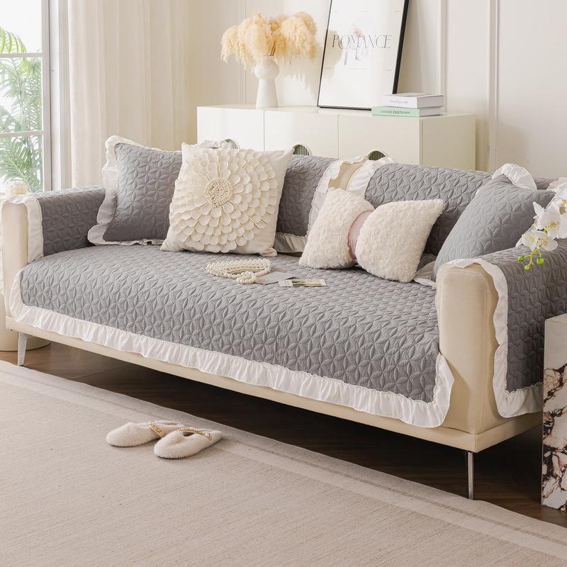 Sofa Cushion Universal In All Seasons New One-Piece Straight Row Fixed Non-Slip Seat Cushion Leather Sofa Cover Towel