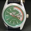 SEIKO 5 AUTOMATIC VINTAGE REFURBISHED 6309A JAPAN MENS GREEN WATCH a440812-4