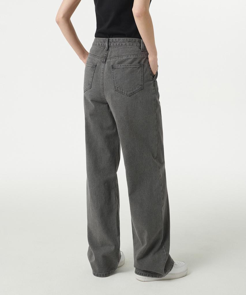 MUSINSA STANDARD WOMAN Women'S One-Tuck Wide Denim Pants [Gray]