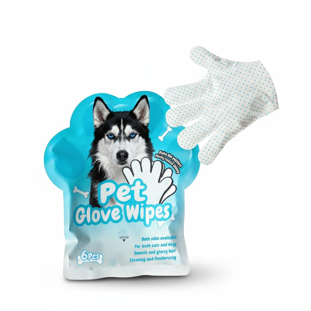 Factory Customization Eco Friendly Biodegradable Pet Wipes Glove No Rinse Deodorizing for Dog Cat Paw Face Cleaning Bulk Order