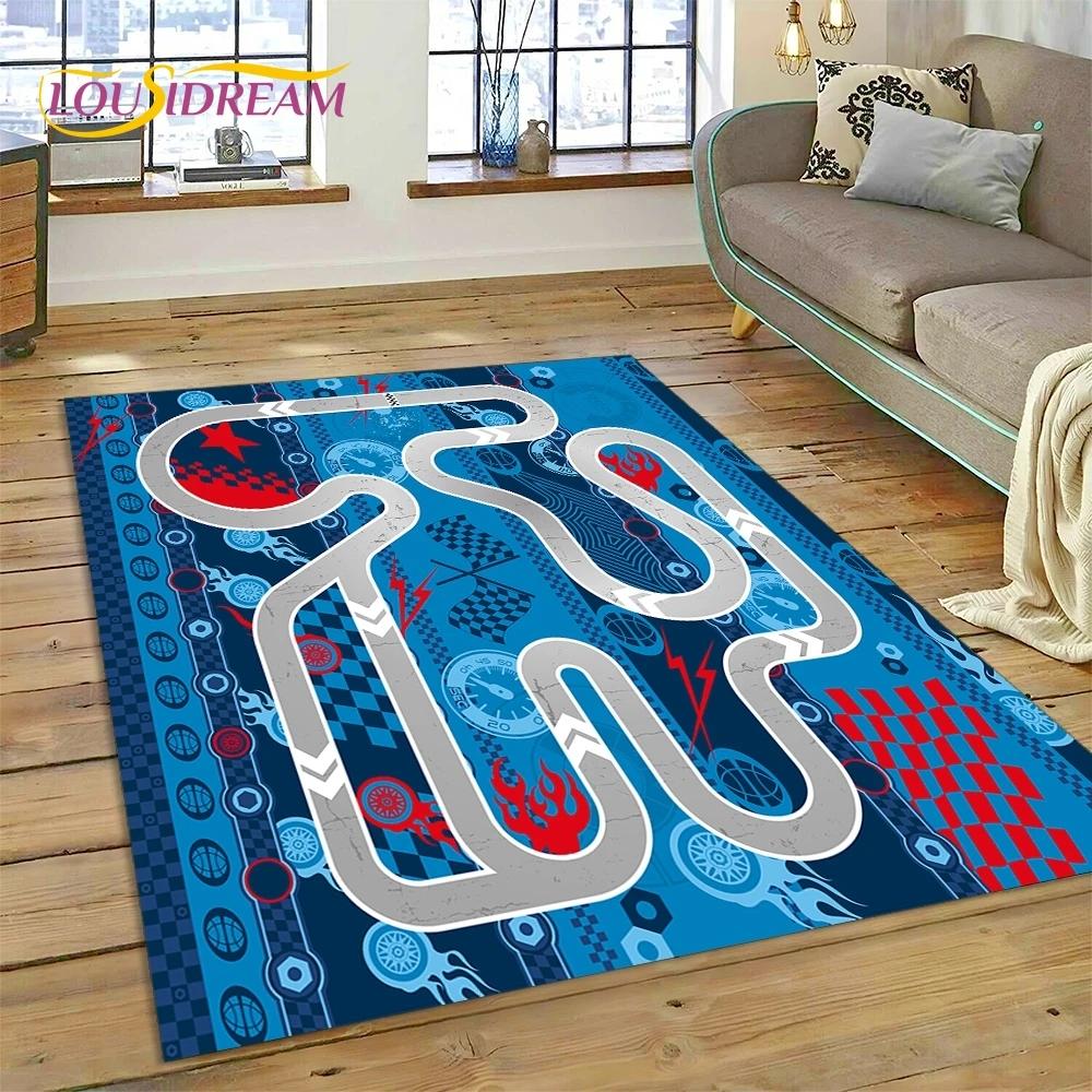 3D Highway Runway Playroom City Traffic Road Map Child PlayMat Rug Carpet for Living Room Bedroom Home Decor,Non-slip for Sofa