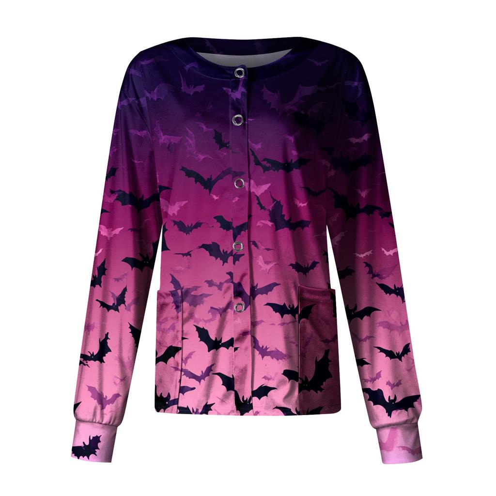Women's Casual Long Sleeve Single Breasted  Printed Dry-nurse Top