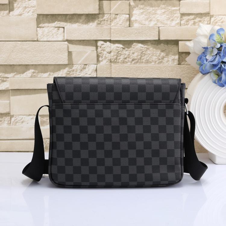 Buy Fashion Plaid Messenger Bags Men's Leather Single Shoulder Bag