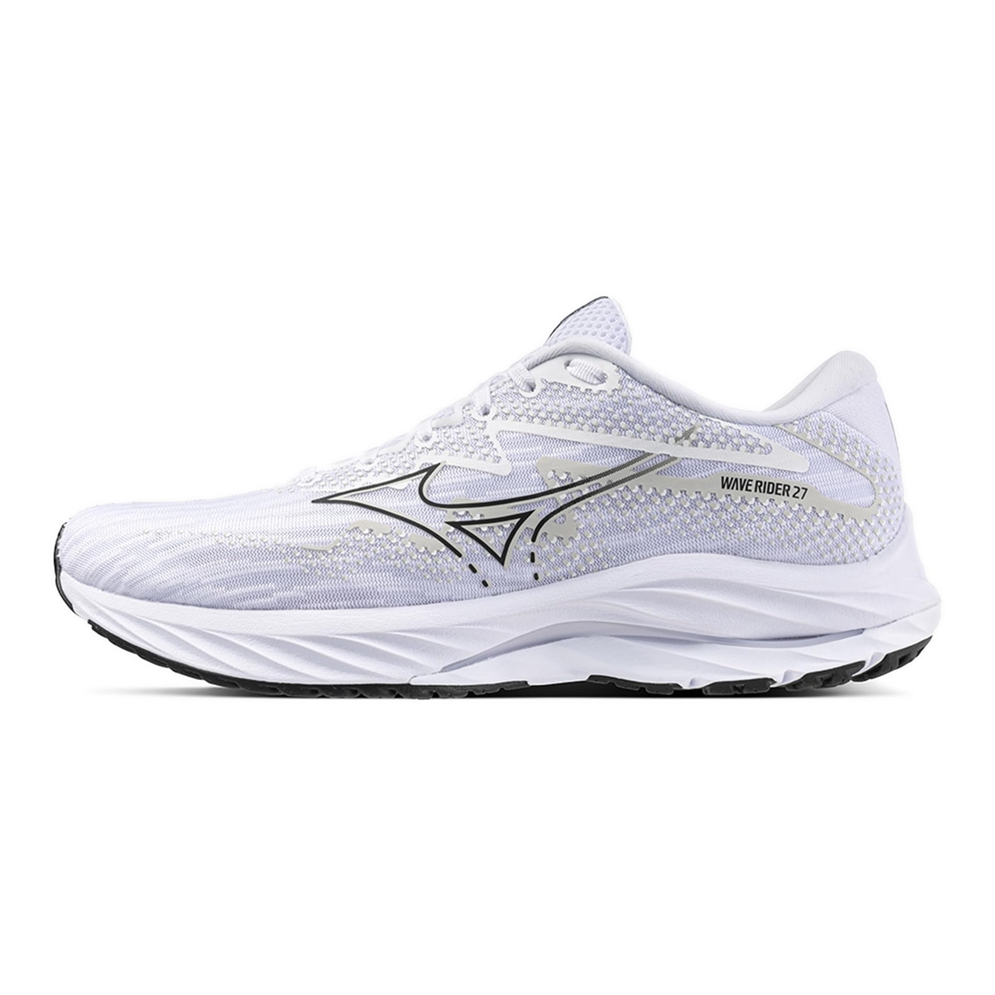 

Mizuno Кроссовки Wave Rider 27 для бега, толстые, белые x черные x 4E, для джоггинга, марафона, тренировок, спорта, легкие, упругие, подошва, мужские, серые, 28.5 см,