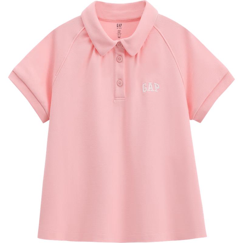 GAP Girls' Logo Embroidered Short Sleeve Polo Shirt