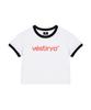 VESTIRYA Red Signature Ringer Crop T-Shirts White